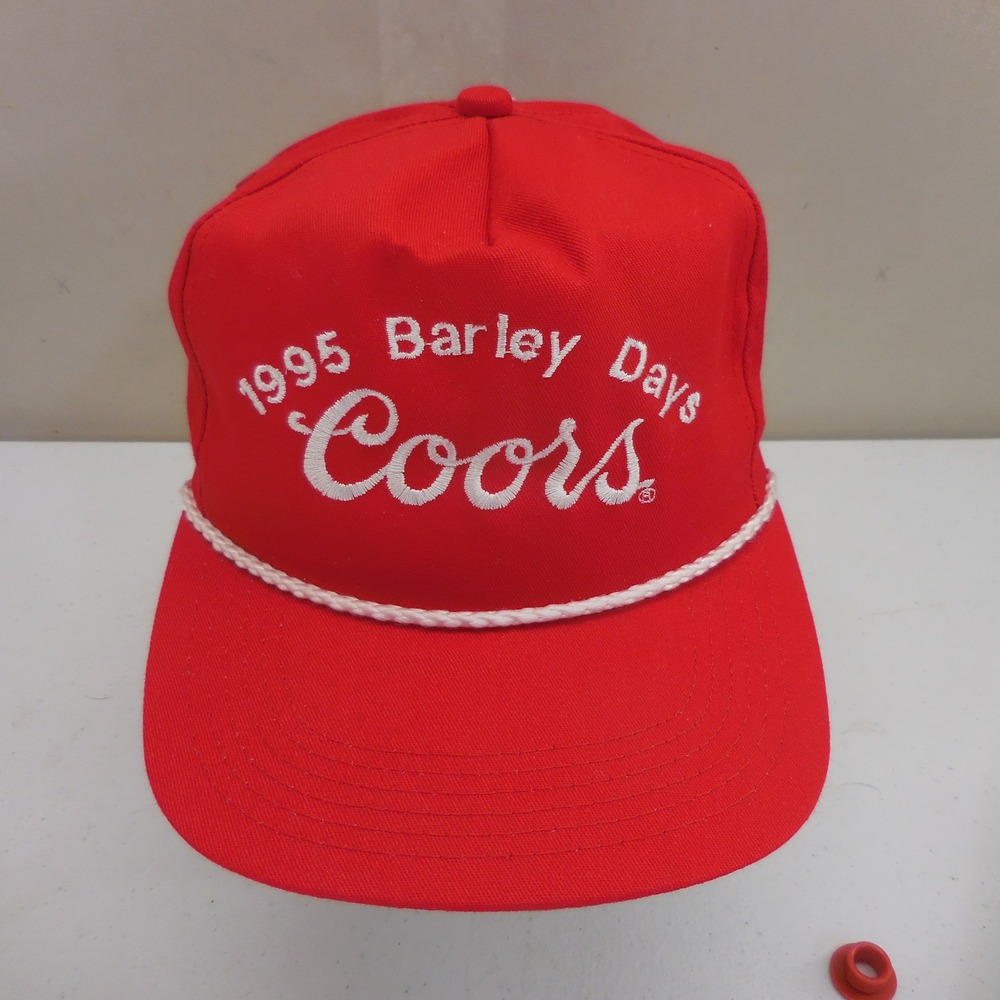 Vintage 1995 Coors Barley Days Hat Red Rope Trucker Cap K-Products Made in USA